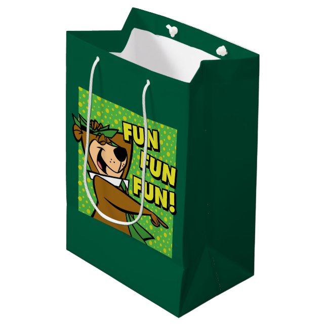Yogi Bear Fun Fun Fun Mittlere Geschenktüte (Vorderseite Schrägansicht)