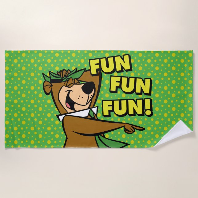 Yogi Bear Fun Fun Fun Strandtuch (Vorderseite)