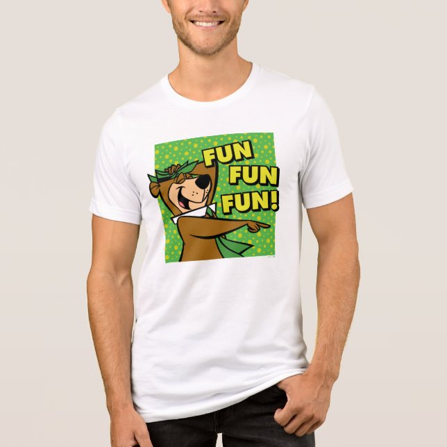 Yogi Bear Fun Fun Fun Tri-Blend Shirt (Vorderseite)