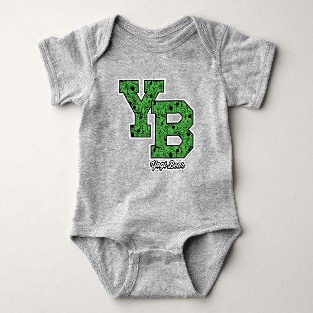 Yogi Bear Gemustert Varsity Letters Baby Strampler (Vorderseite)