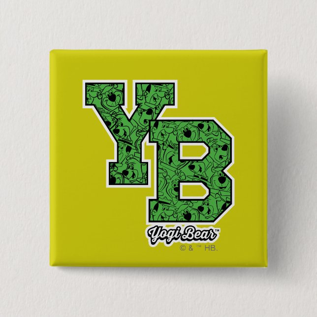 Yogi Bear Gemustert Varsity Letters Button (Vorderseite)