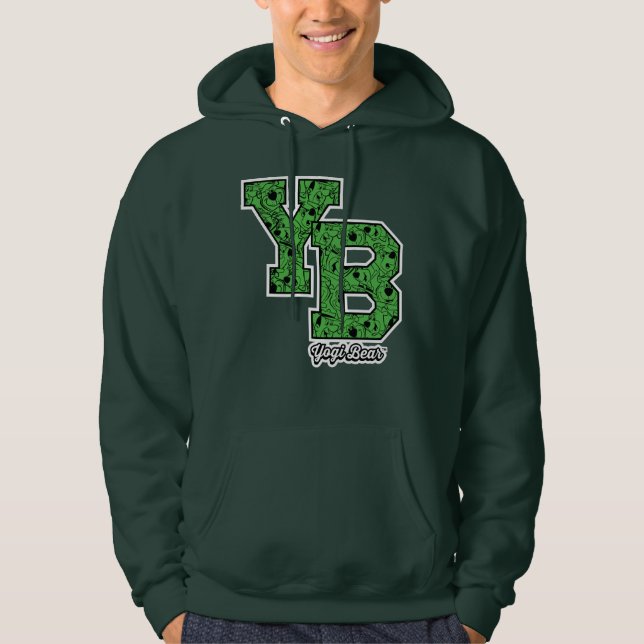 Yogi Bear Gemustert Varsity Letters Hoodie (Vorderseite)