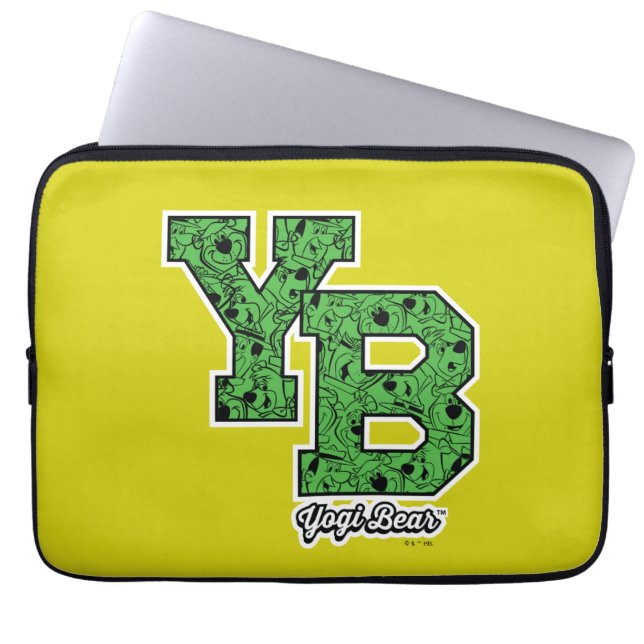 Yogi Bear Gemustert Varsity Letters Laptopschutzhülle (Vorderseite)