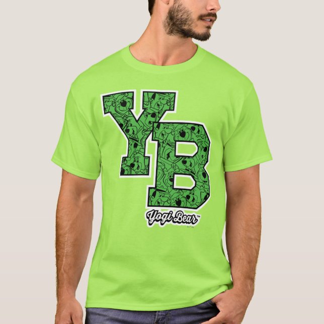 Yogi Bear Gemustert Varsity Letters T-Shirt (Vorderseite)