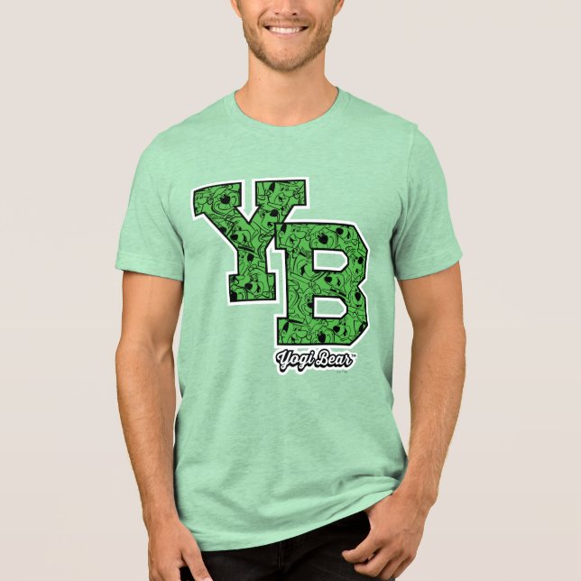 Yogi Bear Gemustert Varsity Letters Tri-Blend Shirt (Vorderseite)