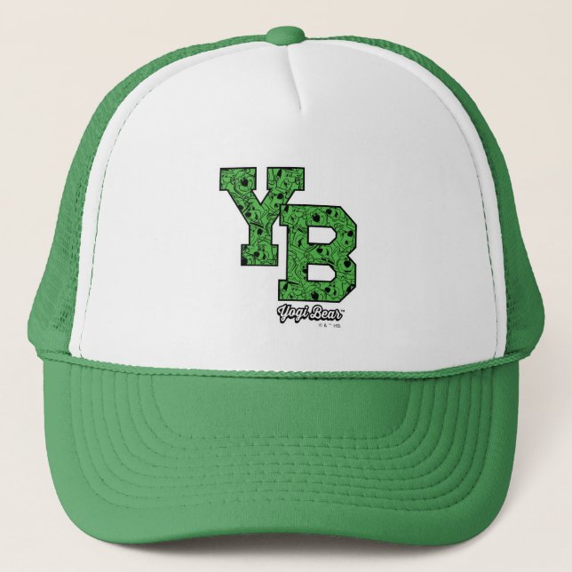 Yogi Bear Gemustert Varsity Letters Truckerkappe (Vorderseite)