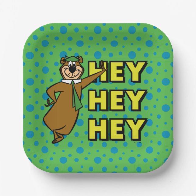 Yogi Bear Hey Hey Hey Pappteller (Vorderseite)
