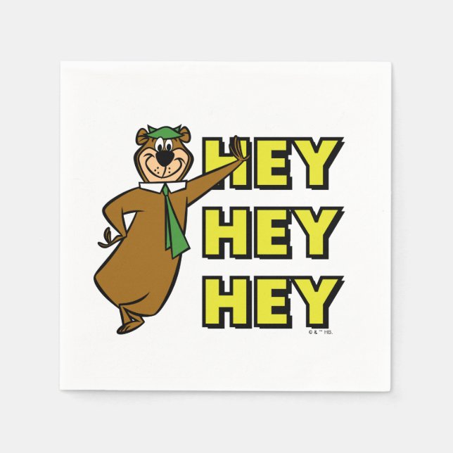 Yogi Bear Hey Hey Hey Serviette (Vorderseite)