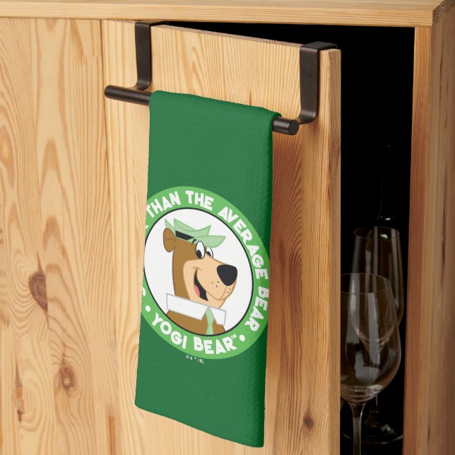 Yogi Bear lächelndes Portrait Geschirrtuch (Drittel gefaltet)