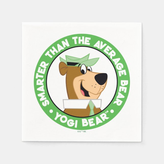 Yogi Bear lächelndes Portrait Serviette (Vorderseite)
