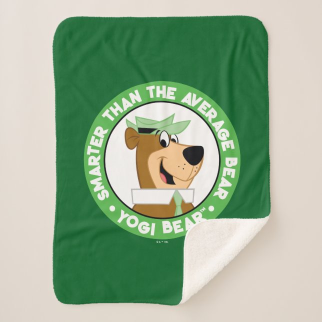 Yogi Bear lächelndes Portrait Sherpadecke (Vorderseite)