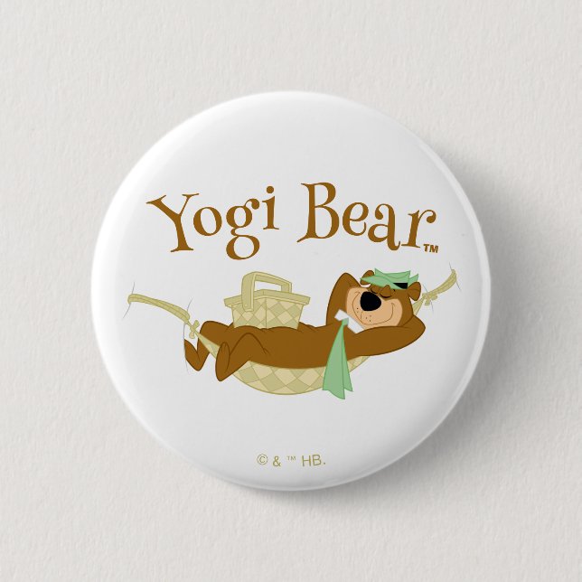 Yogi Bear Picnic Hammock Nickerchen Time Button (Vorderseite)