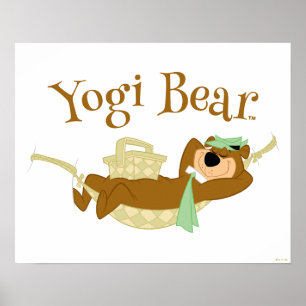 Yogi Bear Picnic Hammock Nickerchen Time Poster