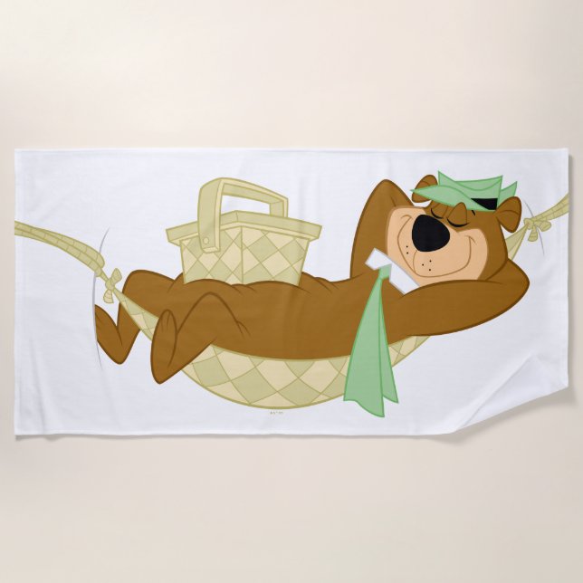 Yogi Bear Picnic Hammock Nickerchen Time Strandtuch (Vorderseite)