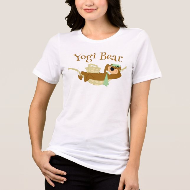 Yogi Bear Picnic Hammock Nickerchen Time Tri-Blend Shirt (Vorderseite)