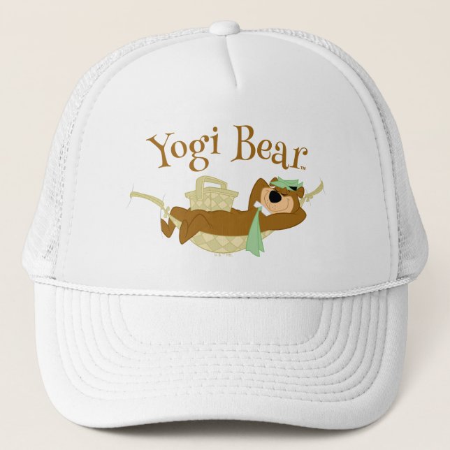 Yogi Bear Picnic Hammock Nickerchen Time Truckerkappe (Vorderseite)