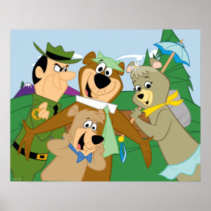 Yogi Bear und Friends Gerahmt Forest Picture Poster