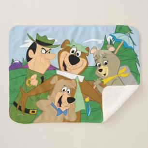 Yogi Bear und Friends Gerahmt Forest Picture Sherpadecke