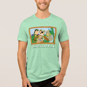 Yogi Bear und Friends Gerahmt Forest Picture Tri-Blend Shirt