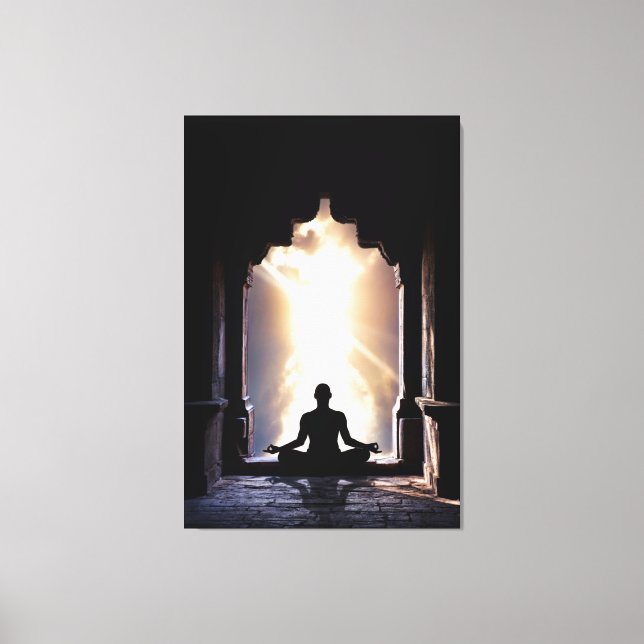 Yogi in vollem Zen Meditation Yoga Chakra Energie Leinwanddruck (Vorderseite)