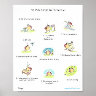 Yogi Ladybug "10 Zen Dinge, an die man sich erinne Poster