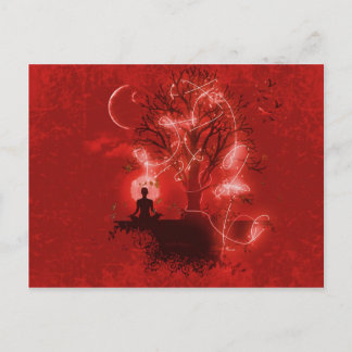 Yogi-Meditation Postkarte