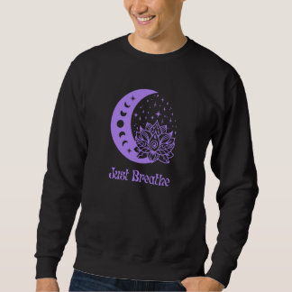 Yogi Purple Moon Phase Yoga Meditation Just Breath Sweatshirt