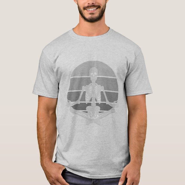 Yogi Skeleton Yoga Witziges Halloween-Geschenk T-Shirt (Vorderseite)