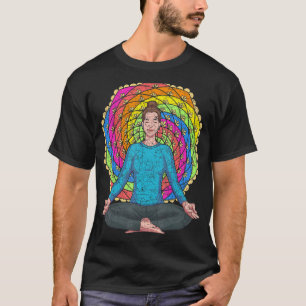 Yogi spirituelle Meditation Namaste farbenfrohes M T-Shirt