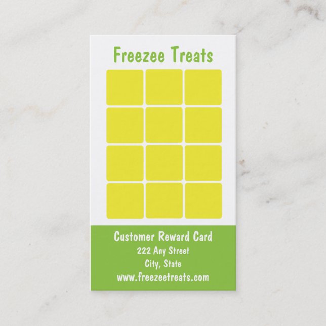 Yogurt Loyalty Business Card gefroren Treuekarte (Vorderseite)