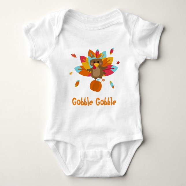 Yogy Gobble Gobble Gobble Bodysuit Girl Baby Strampler (Vorderseite)