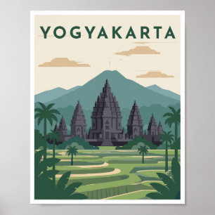 Yogyakarta Indonesien Reiseplakat Poster