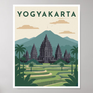 Yogyakarta Indonesien Reiseplakat Poster