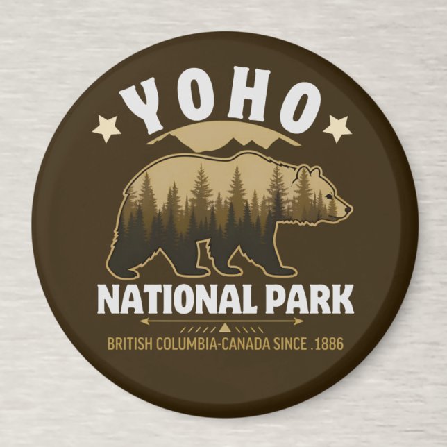 Yoho National Park Canada – Bear & Forest Landscap Magnet (Von Creator hochgeladen)