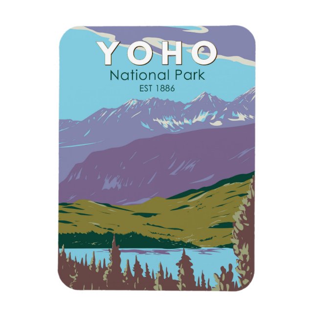 Yoho National Park Canada Travel Art Vintag Magnet (Vertikal)