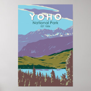 Yoho National Park Canada Travel Art Vintag Poster