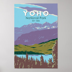 Yoho National Park Canada Travel Art Vintag Poster