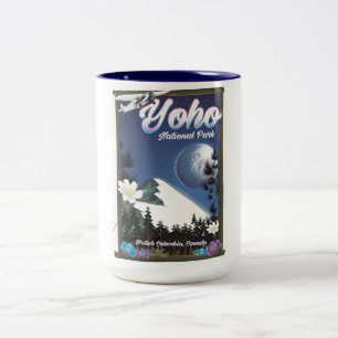 Yoho National Park Canada Vintage Reiseplakat Zweifarbige Tasse