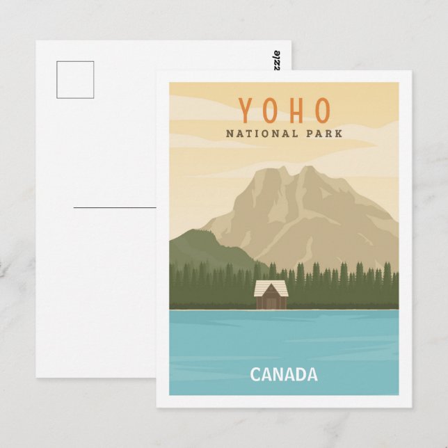 Yoho National Park Travel Place Illustration Postkarte (Vorne/Hinten)