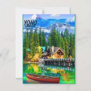 Yoho National Park Travel Poster, Yoho Canada Post Postkarte