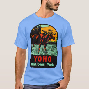 Yoho Nationalpark BC Elch Vintage Reiseaufkleber T-Shirt