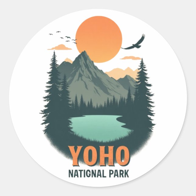 Yoho Nationalpark Vintag Runder Aufkleber (Vorderseite)