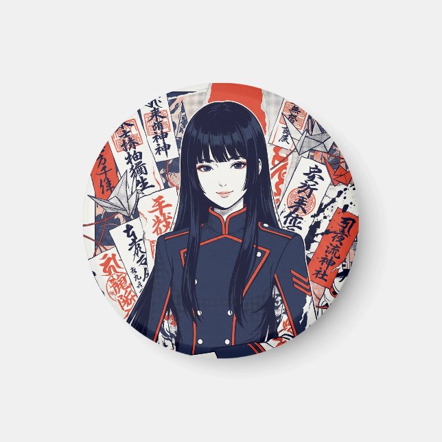 Yokai and protective talismans depicted in a Japan Magnet (Vorne)