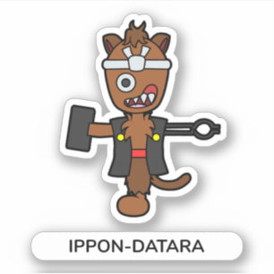 Yokai Monster Ippon-datara, japanischer Cartoon Aufkleber