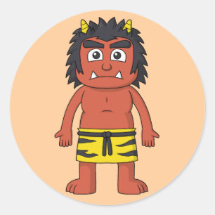 Yokai Oni (Ungeheuer) Runder Aufkleber