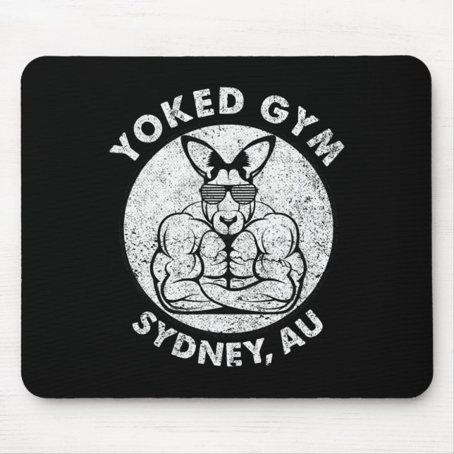 Yoked Gym Sydney Flex Muscle Kangaroo Mousepad (Vorne)