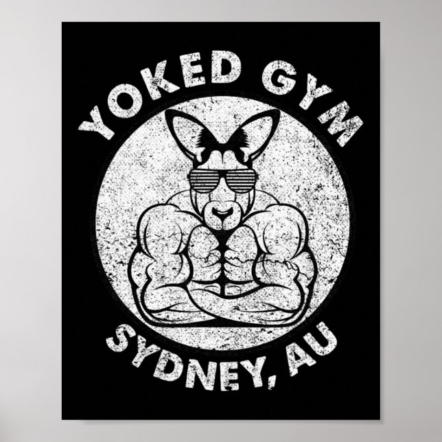 Yoked Gym Sydney Flex Muscle Kangaroo Poster (Vorne)