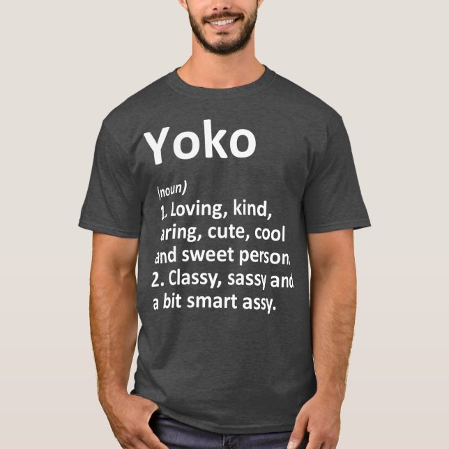 YOKO Definition Personalisiert Name Funny Birthday T-Shirt (Vorderseite)