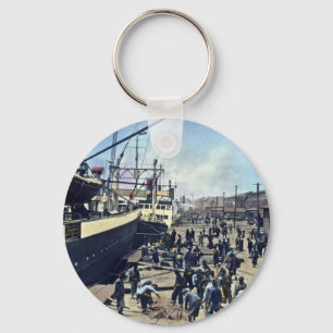 Yokohama Harbour Japan Vintag Shipping 横 浜 港 Schlüsselanhänger