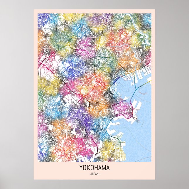 Yokohama Japan City Map Poster (Vorne)